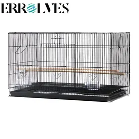 Meilleurs prix pour Cage pour oiseaux exotiques et canaris ERROLVES - Noir - 75.5 x 45 x 45cm - Bac amovible - Accessoires inclus