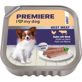 Comparer les prix de PREMIERE Chien Best Meat Adulte 16x100g Poulet au bœuf