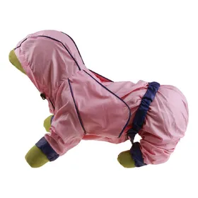 Meilleurs prix pour PU Rose Animal de Compagnie Quatre Pattes Imperméable Imperméable à la Pluie Manteau Veste Vêtements à Capuche pour Chiens Chats No. 22 gray