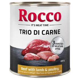 Meilleurs prix pour Rocco Classic Trio de viandes bœuf, agneau, volaille - Pâtée pour chien