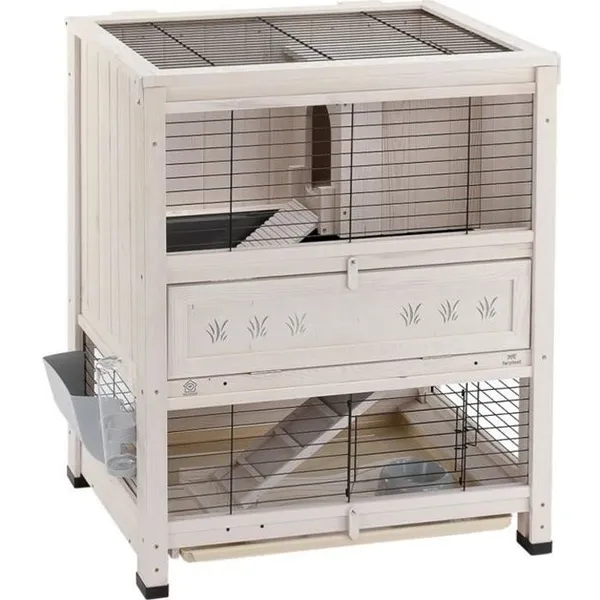 Ferplast Clapier d'intérieur COTTAGE MINI, Cochons d'inde, Bois FSC, Structure à 2 étages, Accessoires Inclus – photo 2
