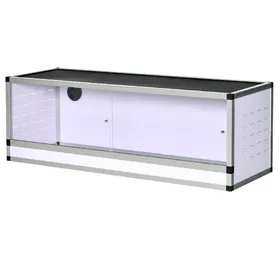 Comparer les prix de PawHut Terrarium alu Reptiles Amphibiens Arachnides Boîte Elevage Maille Blanc + Argent + Noir 120x40x40cm
