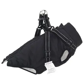 Comparer les prix de Vidaxl Manteau Pour Chien Avec Harnais Noir 2xl Fleece Et Polyester