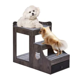 Meilleurs prix pour VEVOR Lit Superposé pour Animaux de Compagnie Chien Chat avec Escaliers Amovibles Plusieurs Marches avec Tiroir de Rangement pour Utilisation Intérieure Maison Chambre Près du Chevet et Fenêtre, Gris