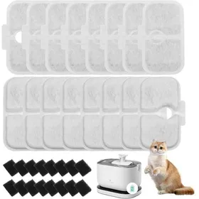 Meilleurs prix pour 32 Pièces Filtre de Fontaine à Eau Petlibro pour Chat Emballé pour Fontaine à Eau pour Chat PLWF105/PLWF115/PLWF00516 Cartouches...