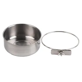Meilleurs prix pour Bol d'Alimentation Eau Acier Inoxydable Perroquet Perruche Mangeoire Accessoire Cage Oiseau L gray