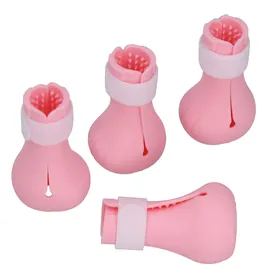 Meilleurs prix pour Silicone Anti-Griffes Chaussures Bottes Chat Couvre-Ongles Chat Protecteur de Patte pour le Bain le Rasage(Rose ) white