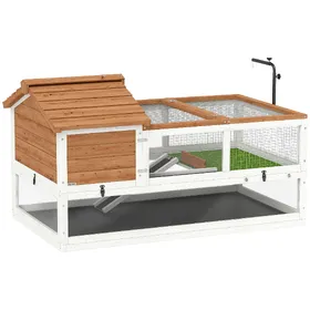 Comparer les prix de PawHut Maison pour tortues, enclos 2 niveaux, support de lampe, cage pour petits animaux, Orange