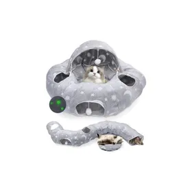 Meilleurs prix pour Cat Tunnel & Cat Bed: Conception spéciale Cat Tunnel avec un tunnel extra droit 2 boules de jouet moelleuses un mat doux lavab