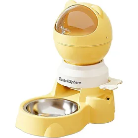 Comparer les prix de Distributeur de croquettes pour chat jaune modèle éducatif à pédale gamelle inox distributeur manuel pour animal domestique