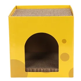 Meilleurs prix pour Maison Griffoir Chat Forme Fromage Carton Maison Griffoir Chat Intéressante Maison Cachette Chat pour yellow