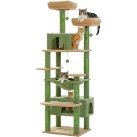 Meilleurs prix pour Arbre à Chat Géant 184 cm avec Griffoir et Condo Vert L