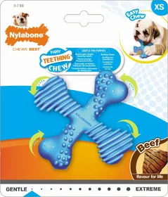 Comparer les prix de Jouet Os Nylabone X-Bone pour chiot - L 9 x l 9 x H 3,5 cm