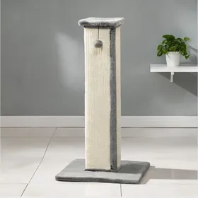 Meilleurs prix pour Arbre à chat en panneau de particules et sisal avec boule suspendue 41 x 41 x 81 cm gris crème