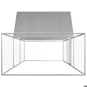 Comparer les prix de Poulailler en acier galvanisé - WIENS - 6x2x2 m - Argent - Toit imperméable - Maille 41x25 mm - Pour poules et canards