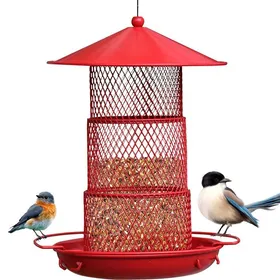 Comparer les prix de Mangeoire oiseau - 1 pièce Étanche 3 couches suspendue anti-écureuil arbre/terrasse/cabane - Type mangeoire