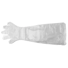 Comparer les prix de 100 Pièces Gants en Plastique Jetables à Manchette Longue Sûrs Fiables Polyvalents Vétérinaires Gants Longs pour blanc