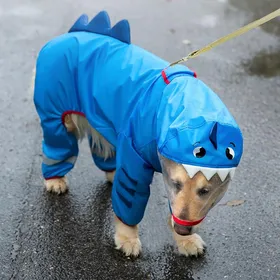 Comparer les prix de Imperméable pour Border Collie Forme Requin Poncho de Pluie pour Grand Chien Husky Vêtements Imperméables Extérieurs Quatre Pattes (Blue,6XL) bleu