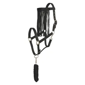 Comparer les prix de Ensemble licol nylon et longe d'attache pour cheval avec frontal anti-mouches Imperial Riding