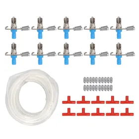 Meilleurs prix pour 10 PCS Abreuvoirs Automatiques pour Lapins Galvanisés Abreuvoirs Mangeoires pour Lapins avec Tube de 5m pour Petits gray