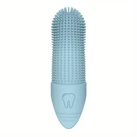 Comparer les prix de Brosse à dents pour chien, Brosse à dents à doigt à nettoyage 360° pour chiens, Brosse à dents à doigt pour chien en silicone de qualité alimentaire pour soins dentaires pour chiens et chats bleu