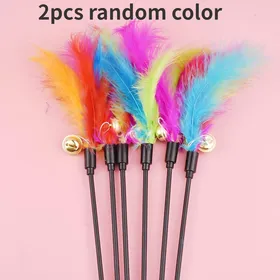 Comparer les prix de Vente chaude jouets pour chat couleur aléatoire bâton de chat plume jouet pour chat avec petite cloche chaton chat jouets interactifs fournitures pour chats produits pour animaux de compagnie blue