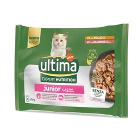 Comparer les prix de Ultima Expert Nutrition Junior poulet, saumon pour chat - 4 x 70 g