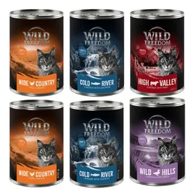 Meilleurs prix pour Wild Freedom Adult 6 x 400 g pour chat -  lot mixte II (2 x poulet, 2 x colin, bœuf, canard)