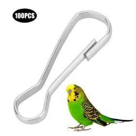 Meilleurs prix pour 100 PIÈCES Métal de Haute Qualité Épaissir Durable Accessoires pour Oiseaux Crochets Fournitures pour Cage à Perroquets white