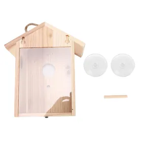 Comparer les prix de Nichoir en Bois pour Fenêtre avec Ventouse Puissante Nichoir d'Extérieur pour Décoration de Jardin white