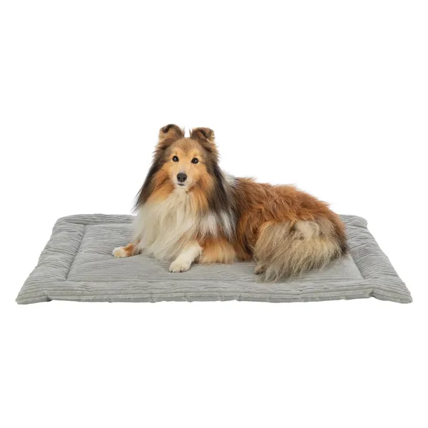 Trixie Jonna Lying Mat, corduroy plush, 130 × 85 cm, grey (Chat, Chien), Panier pour chien + chat – photo 2