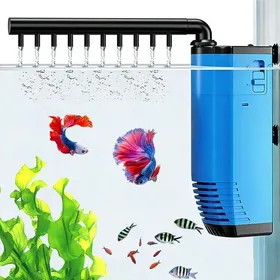 Comparer les prix de Filtre Aquarium 3 En 1 - Pompe 3W 210L/H - Silencieux Avec Oxygénation - Pour Bassin 30 À 80L Et Tortue
