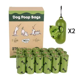 Meilleurs prix pour Sacs à crottes biodégradables - Phoesky - 18 rouleaux - Anti-fuite - Distributeur 2 pièces - 23x33 cm - Os noir imprimé