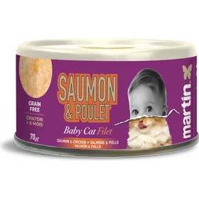 Comparer les prix de MARTIN baby filet saumon poulet pour chaton - 70g