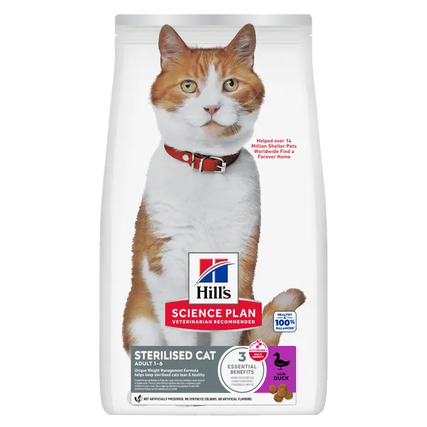 Hill's Science Plan Croquettes pour chat, Adulte, Stérilisé Canard 1,5 kg – photo 4