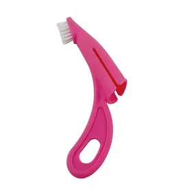 Comparer les prix de SURENHAP Brosse à dents pour doigts de chien Brosse à dents à doigts pour chiens, poils en Nylon, soins animalerie carde Rouge