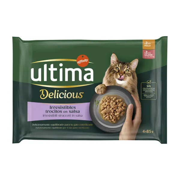 Ultima Stérilisé poulet, saumon - Pâtée pour chat – photo 5