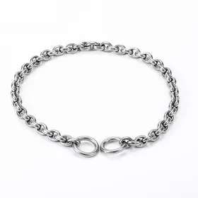 Comparer les prix de Collier Chien Chaîne P en Acier Inoxydable Visage Rond Collier Chaîne pour Grand Chien Collier Chaîne P Anneau de Cou pour Chien gray