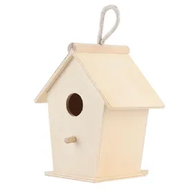 Comparer les prix de Nichoir en bois pour oiseaux, cage d'extérieur suspendue, fournitures pour animaux de compagnie, pour perruches ondulées beige