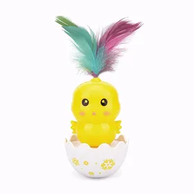 Meilleurs prix pour Jouets interactifs en plumes pour chat, jouet amusant pour animaux de compagnie, jouets interactifs pour chats, Teaser roulant, baguette à plumes, boule rotative, jouet pour chat Feather jaune