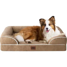 Meilleurs prix pour Panier Orthopédique pour Chien XXL - Housse Déhoussable Lavable et Imperméable - Couleur Camel