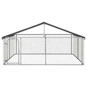 Meilleurs prix pour Chenil dextérieur - ZERODIS - 300x300x150 cm - Acier galvanisé - Toit en polyéthylène - Sécurisé