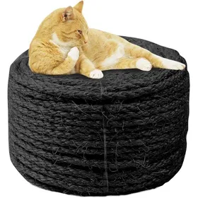 Meilleurs prix pour 6mm Sisal Corde pour réparation et Rempcement de Scratch Pilier Rayure Arbre Rayure Tampon/Tapis/Botteur Noir 6MM*10M
