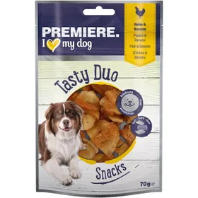 Comparer les prix de PREMIERE Tasty Duo Snack poulet et banane Filet poulet et banane 7x70 g