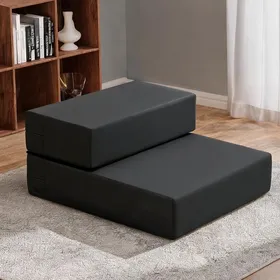 Comparer les prix de Escalier pour chat et chien en mousse et simili cuir noir mat pliable 2-en-1 L45 x L39 x H20 cm