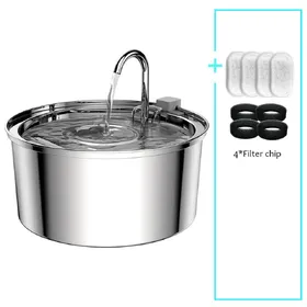 Meilleurs prix pour Abreuvoir pour animaux de compagnie en acier inoxydable Chat Fontaine à eau automatique USB Électrique Silencieux pour Chat Chien Fontaine à filtre Bol à boire intelligent