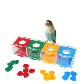 Comparer les prix de Séparation des Couleurs Perroquet Boîte à Pièces Trésor d'Oiseau Éducatif Bureau Jouet Interactif Accessoires pour Oiseaux blue