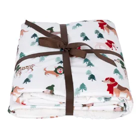 Comparer les prix de Couverture Funny Winter Dogs de TIAKI - L 150 x l 130 cm