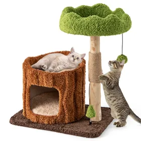Comparer les prix de Arbre à Chat 73 cm COSTWAY, Tour pour Chat Moderne avec Griffoirs en Sisal, Perchoir Supérieur, Plateforme, Jouet en Forme d'Arbre
