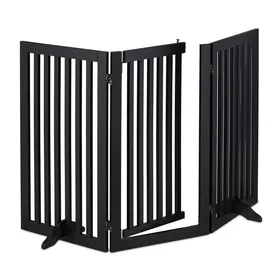 Comparer les prix de Relaxdays Barrière de sécurité non fixe, porte, pliable, pieds, H x L : 92x154 cm, pour enfants et chiens, noire